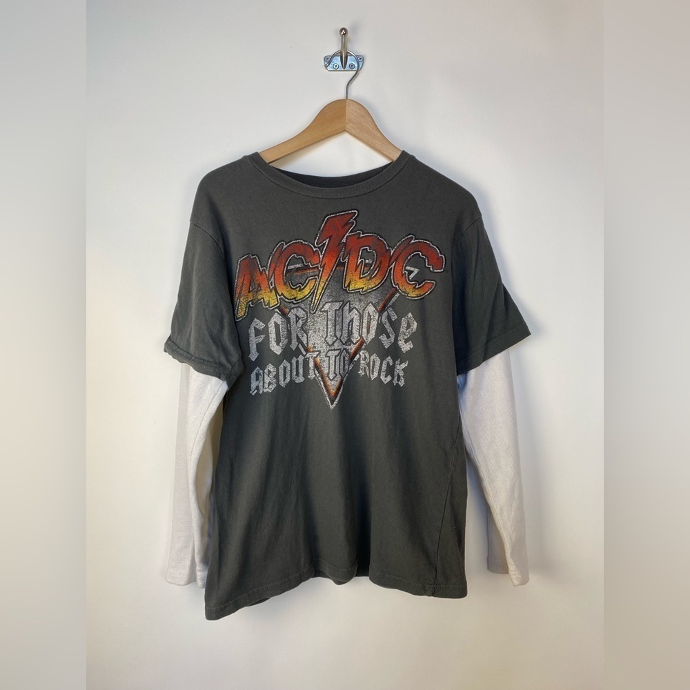 ACDC 2008 Band Shirt built in‎ thermal retro grunge
